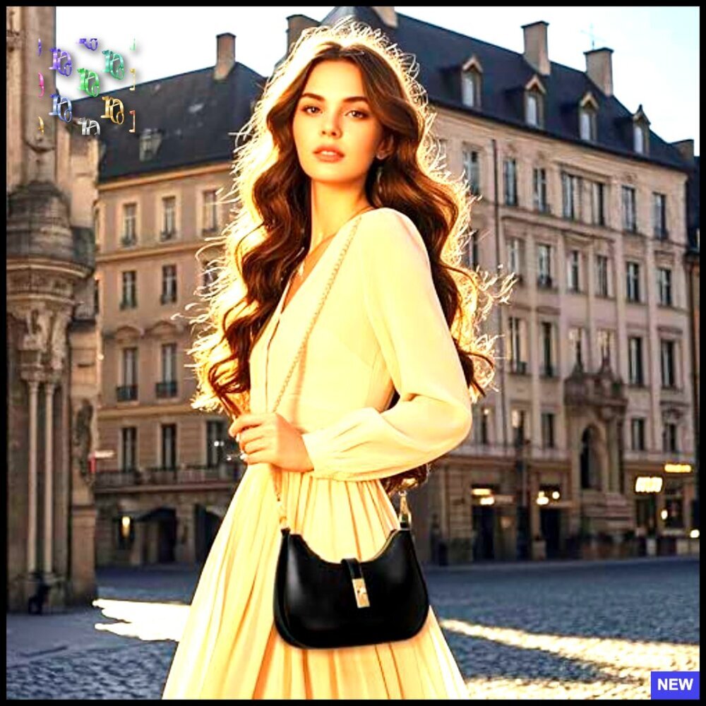 Retro Hobo Shoulder Bag Vegan Leather Small Clutch Purse Zipper Closure - Picture 3 of 7
